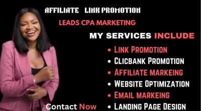 I will clickbank affiliate link promotion clickbank affiliate marketing cpa promo link