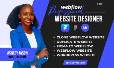 I will copy clone duplicate website to webflow website, figma to webflow framer website