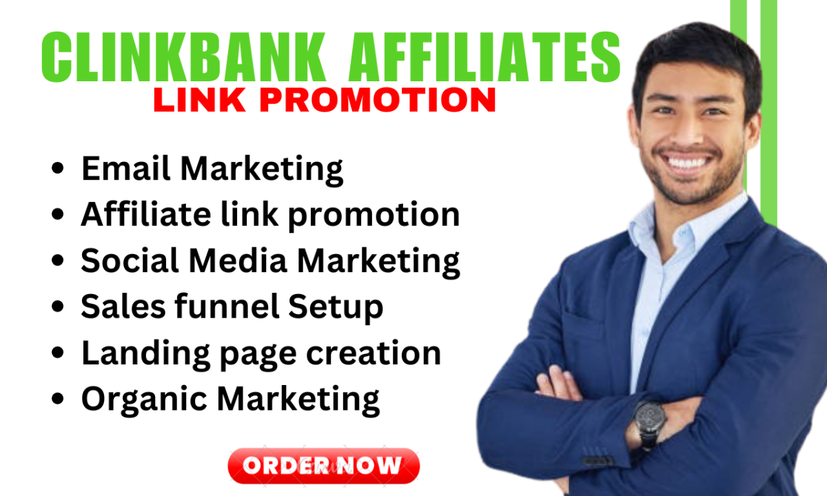 I will clickbank affiliate link promotion, clickbank