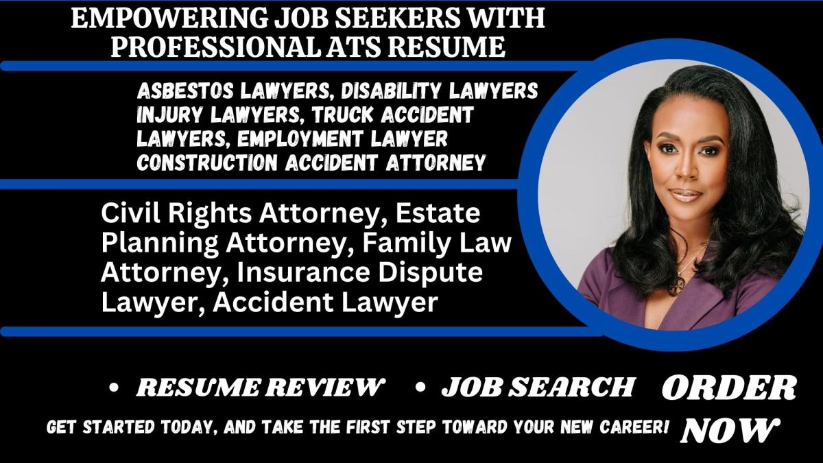 I will do resume for judge, disability, injury lawyers, attorneys in legal professional