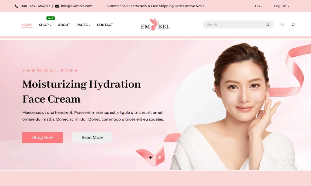 I will create body cream ecommerce website, body lotion, brightening dropshipping store