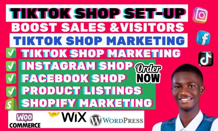 I will setup tiktok shop dropshipping,tiktok marketing,tiktok marketing instagram shop