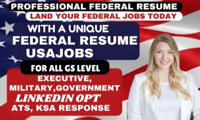 I will write federal resume for usajob executive resume writing ats resume writing