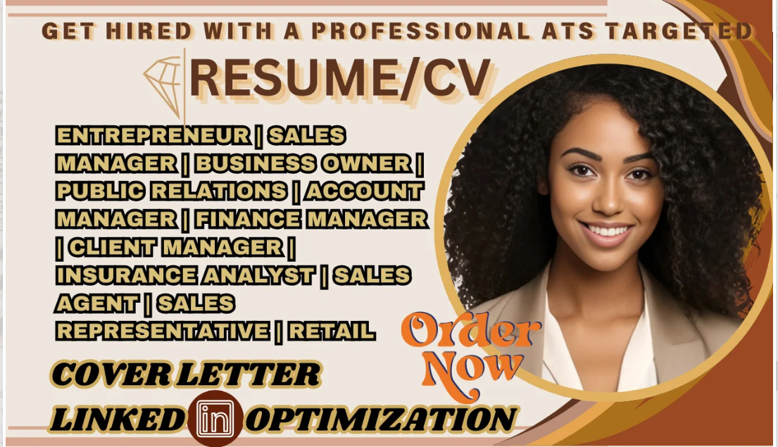 I will write sales manager, public relations, entrepreneur and business owner resume