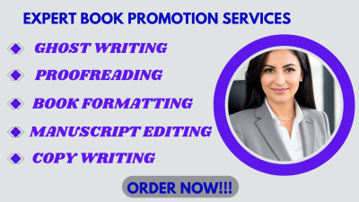 I will do ghostwriting proofreading manuscript copy writing formatting for your book