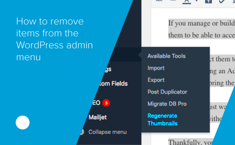 How to remove items from the WordPress Admin menu  Rusticated