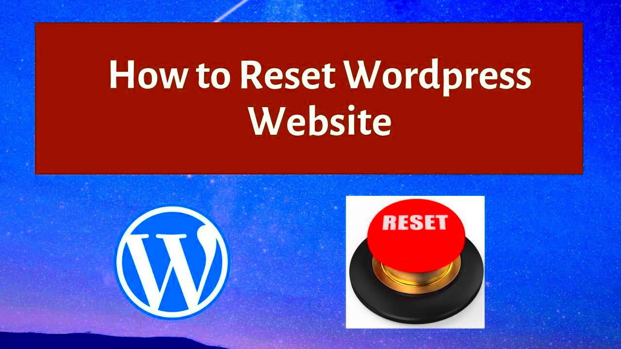 How to reset WordPress website and set default wordpress theme  YouTube