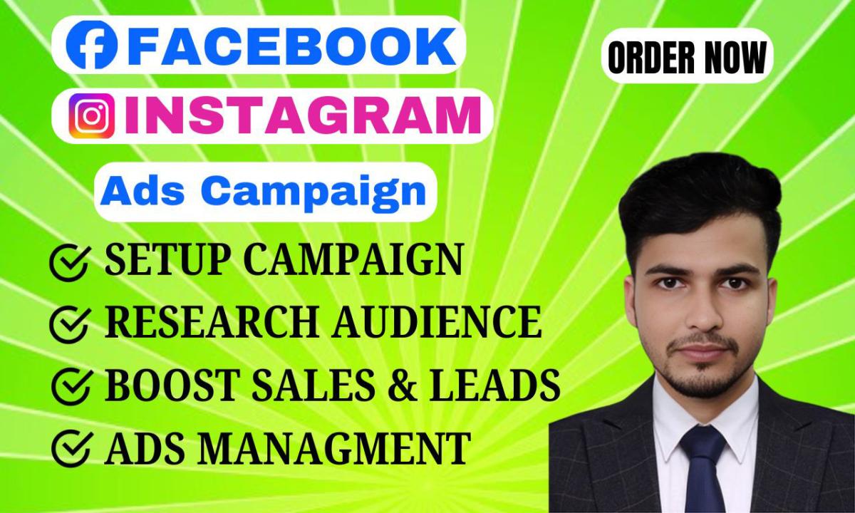 I will setup facebook and instagram ads campaign for leads and sales