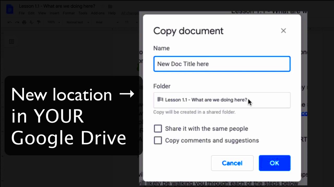 Copying Google Docs Tutorial  YouTube