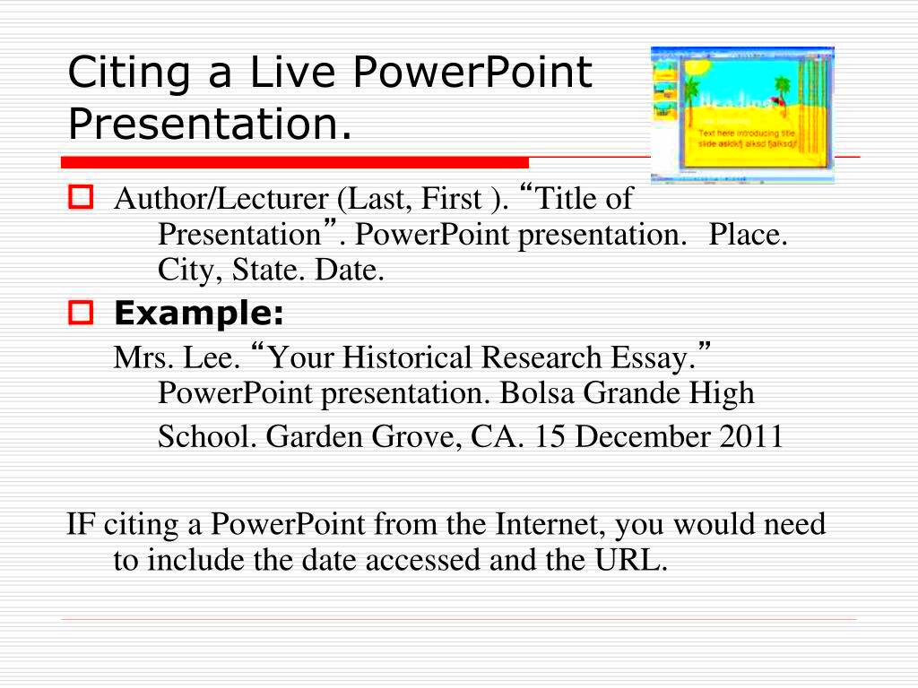 how to cite a powerpoint presentation