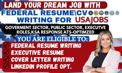 I Will Write Federal Resume, ATS Resume, Executive Resume, USAJOBS Resume