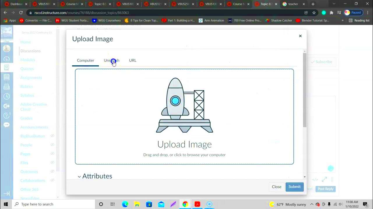 Uploading an image for a discussion post in Canvas  How to Video 