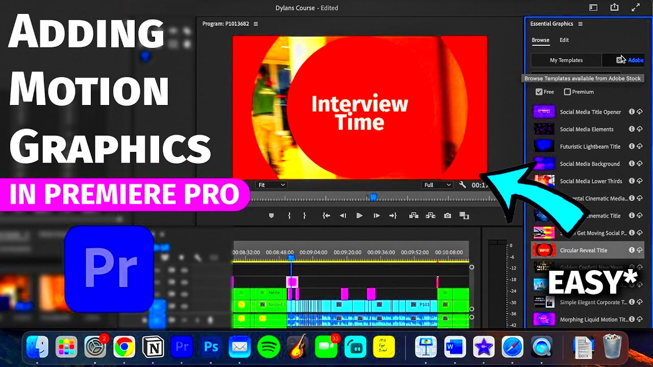 How To Add  Use Motion Graphics In Premiere Pro CC  Adobe Premiere 