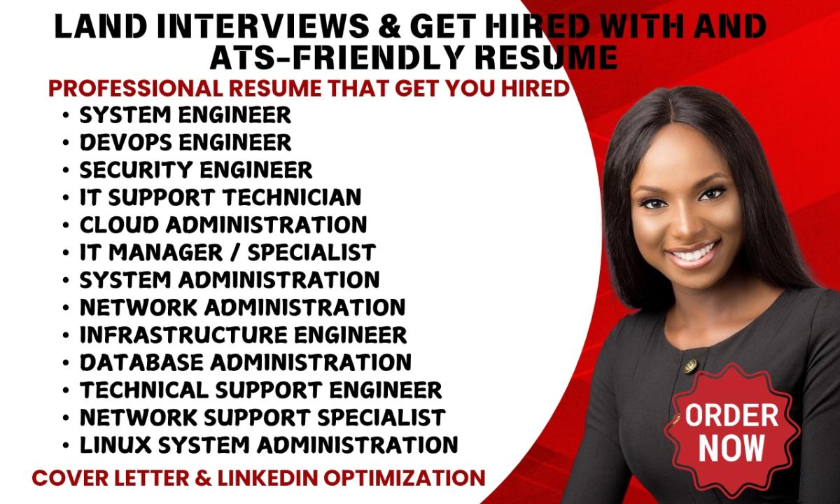 I Will Write System Engineer, Infrastructure Engineer, Network Administrator, IT Resume