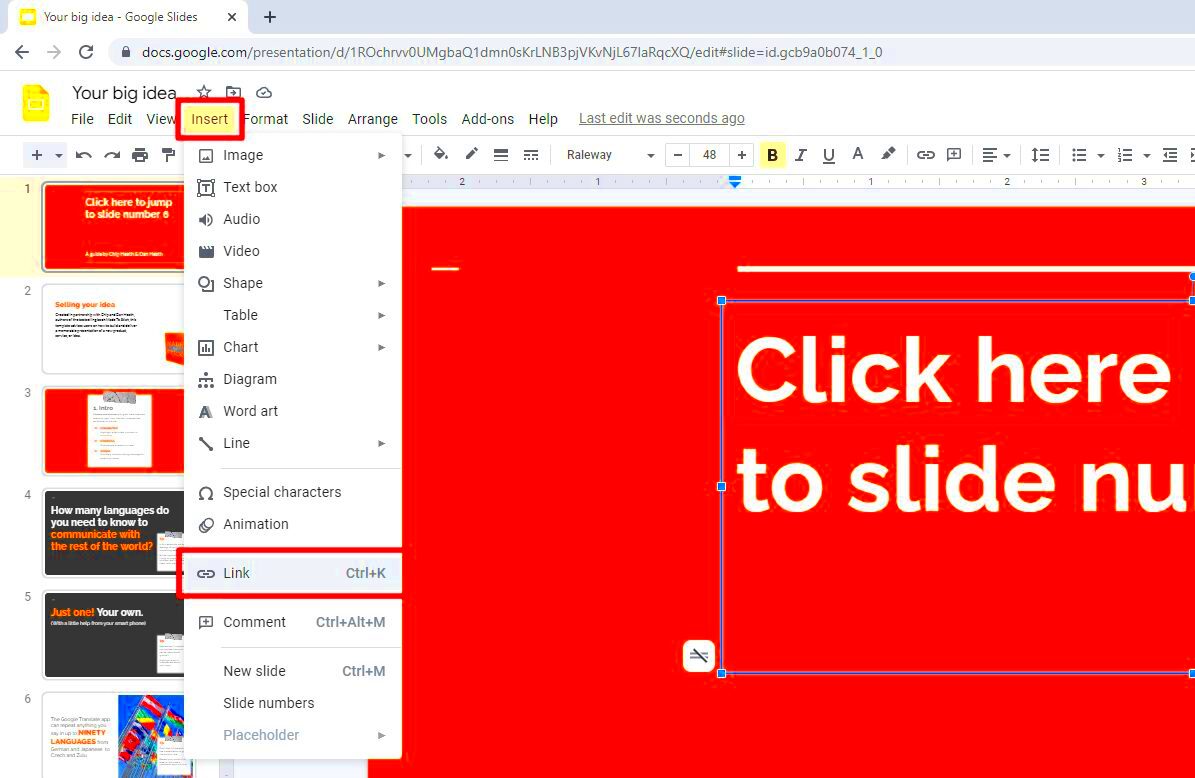 How to Link to a Specific Slide in Google Slides  Vegaslide