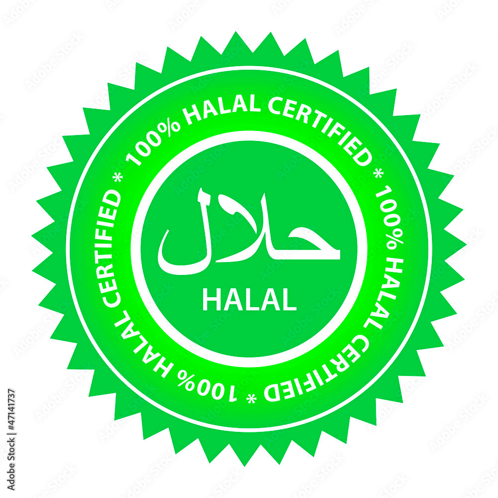 100 Halal certified product label Stock Vector  Adobe Stock