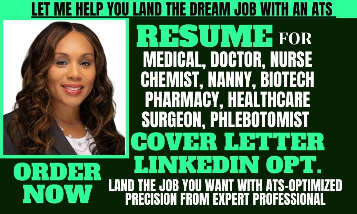 I Will Create an Impeccable Resume for Healthcare Professionals: Medical Nanny, Charge Nurse, and Medical Coder RN