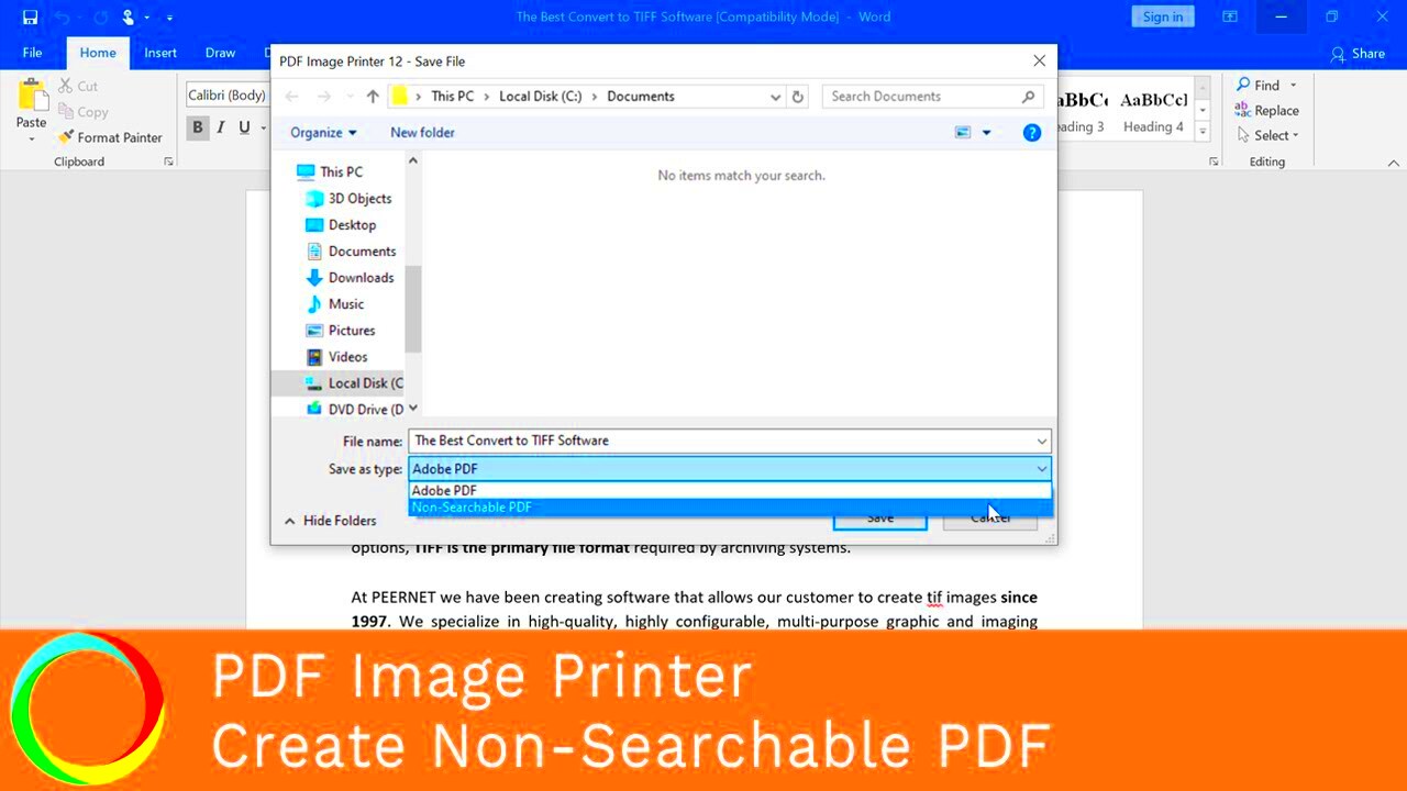 Create NonSearchable PDF  PDF Image Printer 12  PEERNET  YouTube