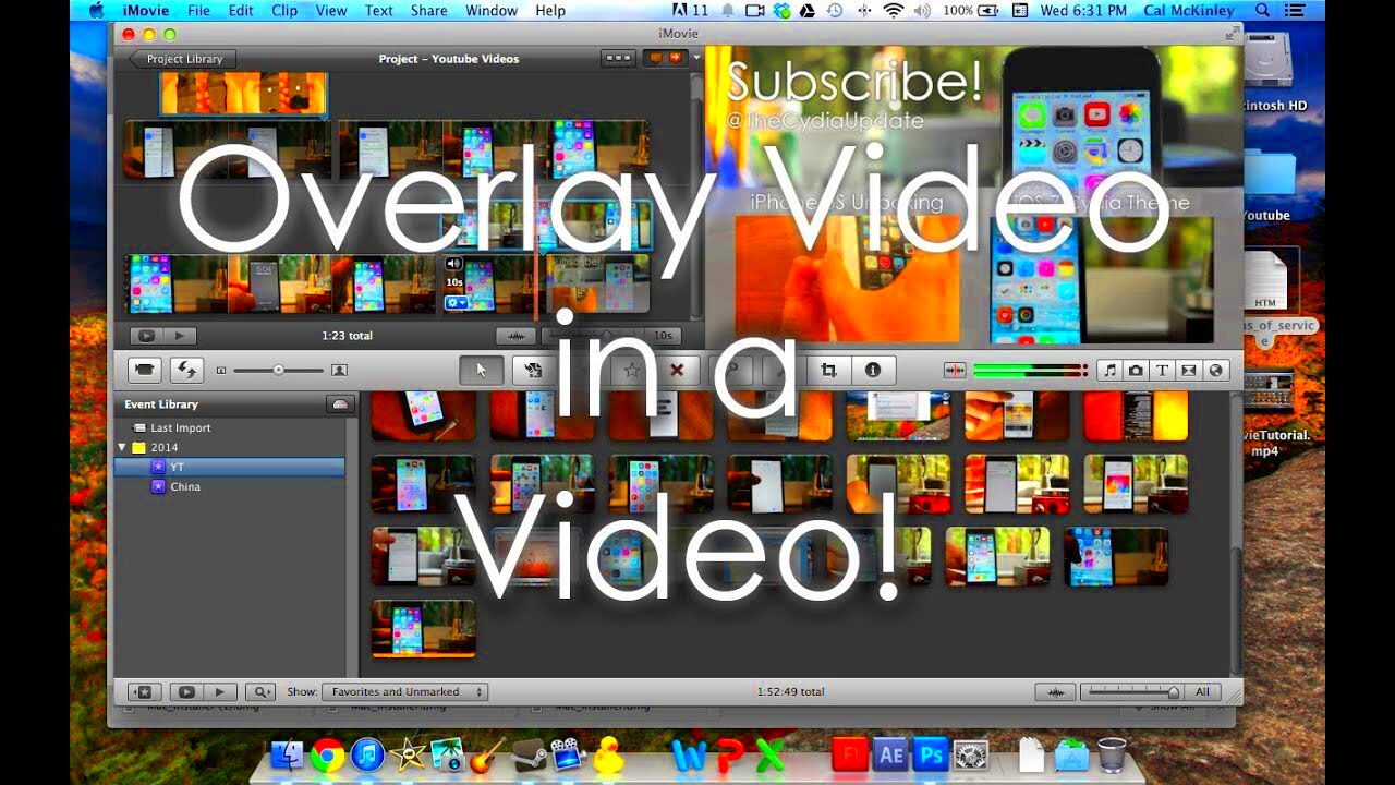 iMovie Tutorial  How to Overlay a Video in another Video Picture in 