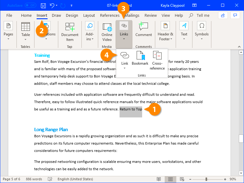 How to Hyperlink in Word  CustomGuide