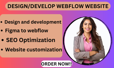 I Will Create an Engaging Webflow Website with 3D Animation & Figma to Webflow Integration