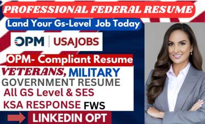 I Will Write Professional Federal Resumes, USAJOBS Resumes, ATS Resumes, and Cover Letters