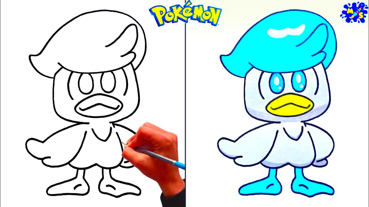 Pokemon drawing  How to draw Quaxly easy step by step  YouTube