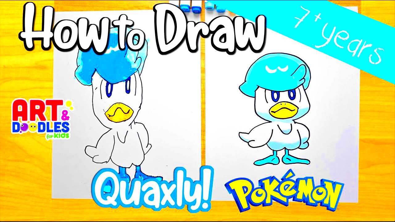 How To Draw Quaxly  POKEMON  stepbystep  Art and doodles for kids 