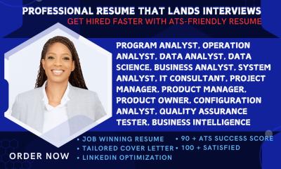 I Will Write a Program Analyst, Operation Analyst, Business, or Data Analyst Resume