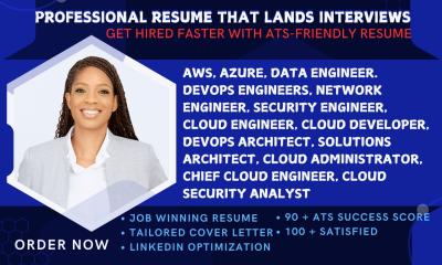 I Will Create an ATS-Optimized Cloud Engineer Resume and Cover Letter for AWS, DevOps, and Azure