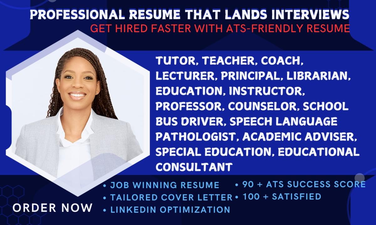 I Will Create a Professional ATS-Optimized Resume for Educators