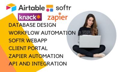 I Will Design Knack and Airtable Database, Airtable Automation, Softr Web App, Zapier Integration