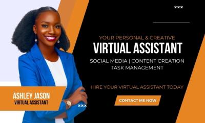 I Will Be Your Creative Virtual Assistant, Executive Personal Assistant, Social Media VA