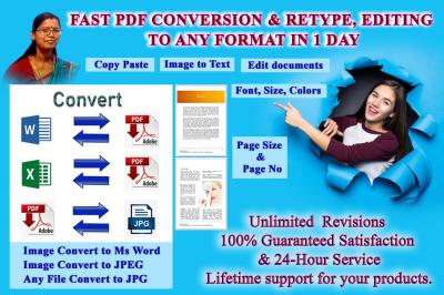 I Will Convert PDF to Editable Word Document, Fast and Reliable in 24hrs