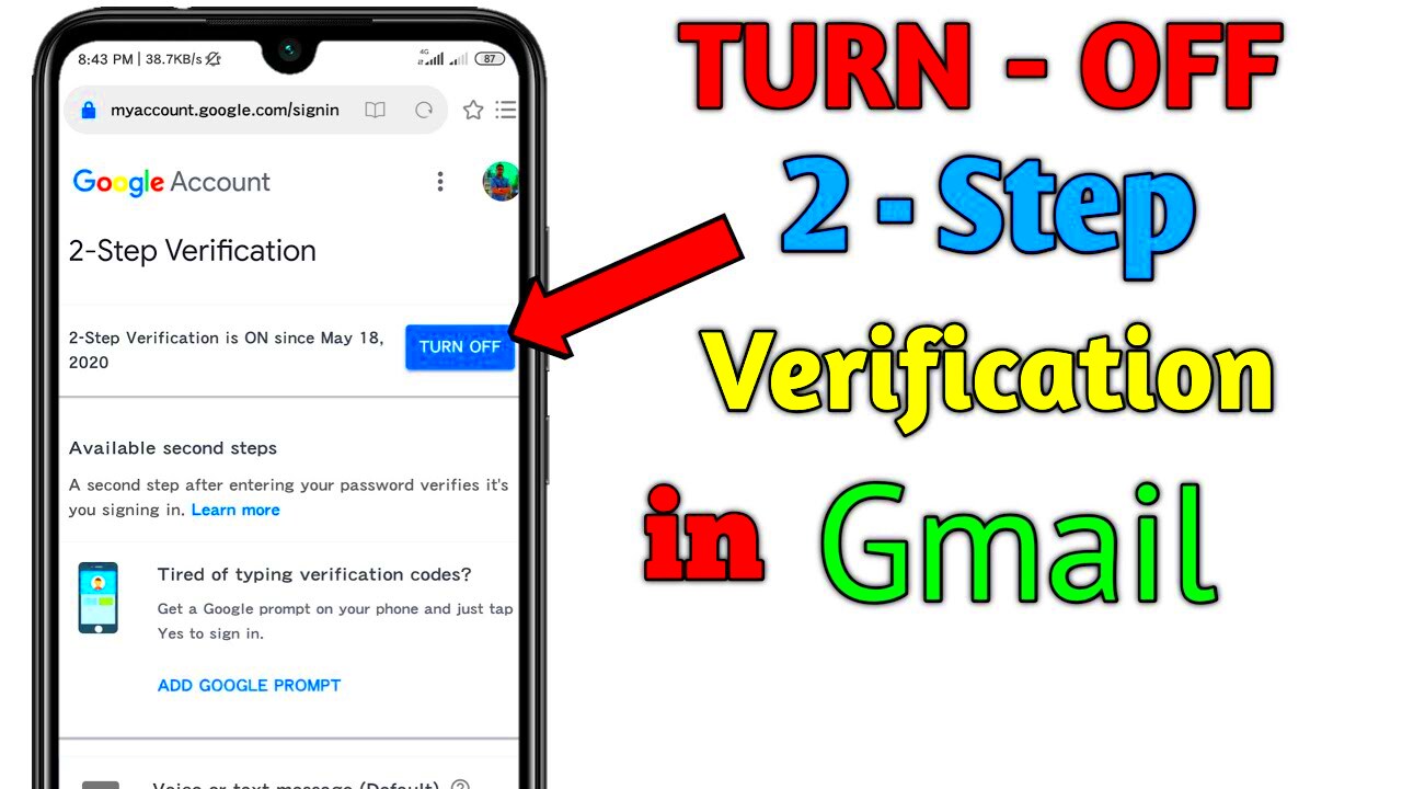 Turn Off 2 Step Verification in Gmail Account  YouTube