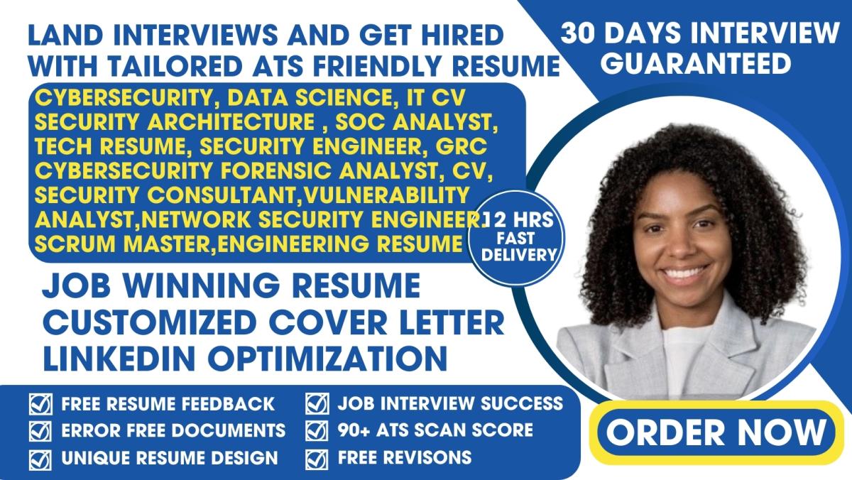 I Will Write Cybersecurity Data Science Security Architecture SOC Analyst Tech Resume