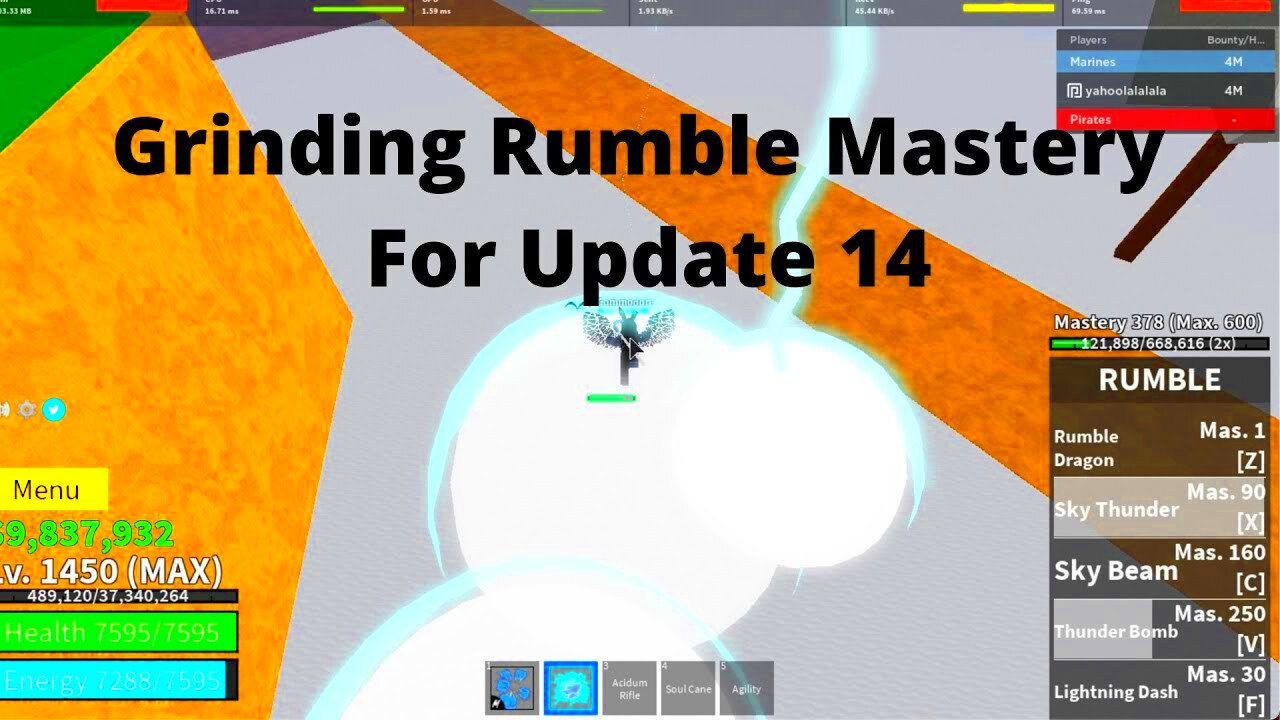 Grinding Rumble Mastery for Update 14 I Blox Fruits  YouTube