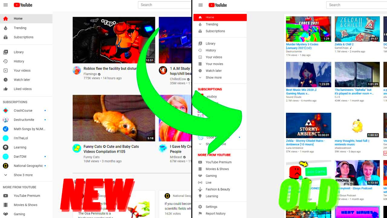 How to revert to the Old YouTube Layout 2021  YouTube