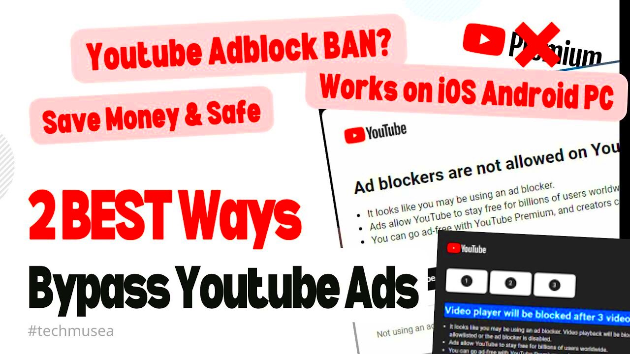 Youtube Ban Adblocker Skip Ads  Bypass ad on iOS Android wo Premium 