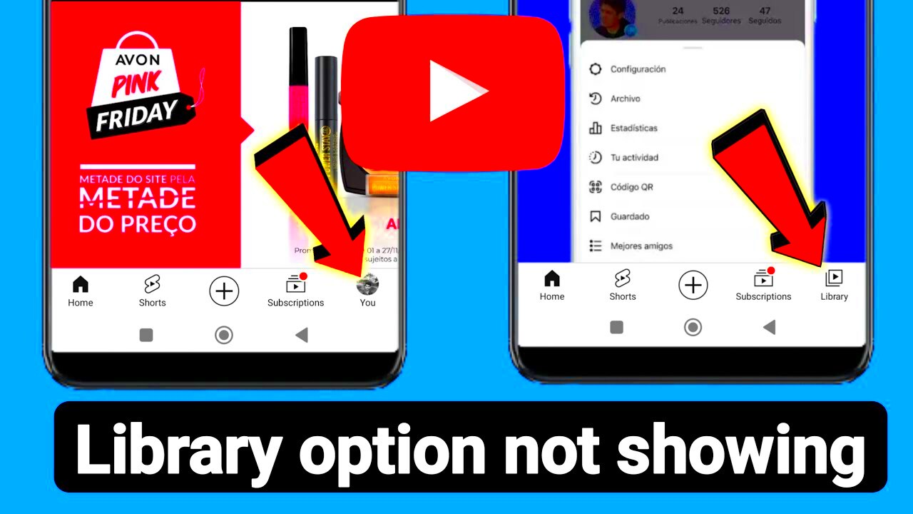 How to fix Library option not showing in YouTube  Full Solution 