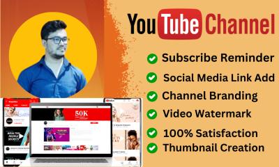 I Will Create and Set Up Your YouTube Channel with Logo, Banner, Intro, Outro, and Video SEO