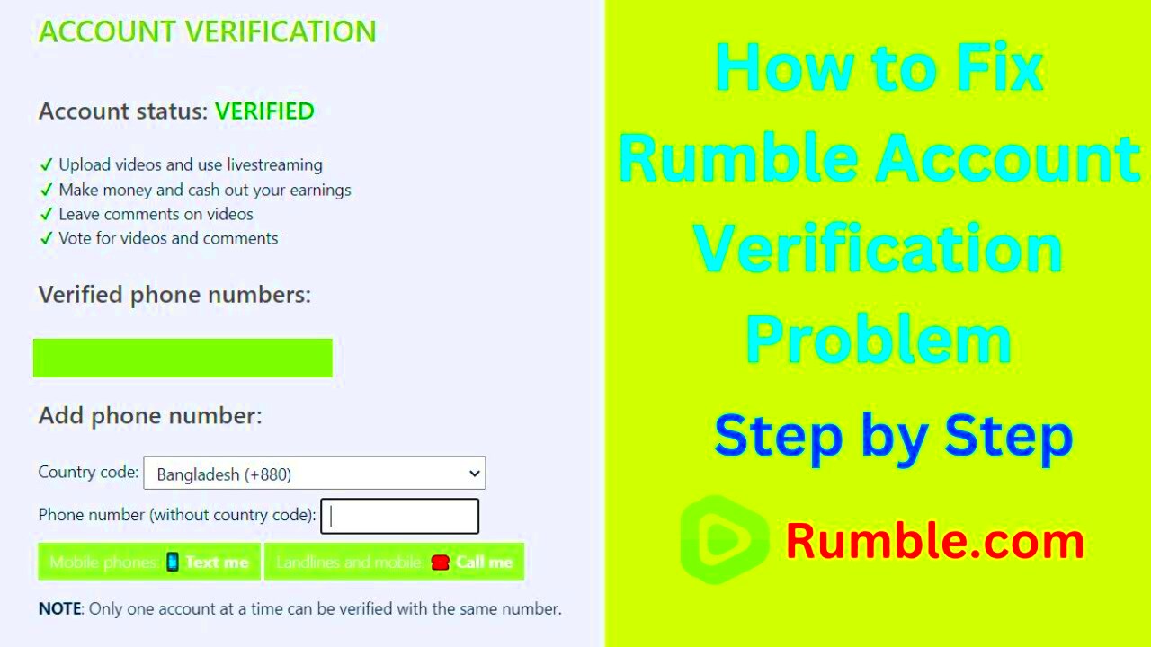 How to Fix Rumble Account Verification Problem Rumble