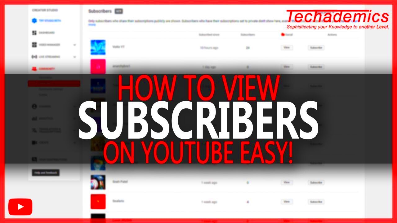 How To View Your Subscribers On YouTube  See Who Is Subscribed To You 