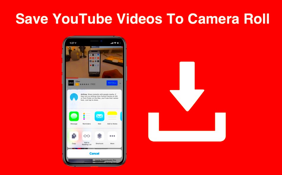 How To Save YouTube Videos Directly To iPhone or iPad Camera Roll  iOS 