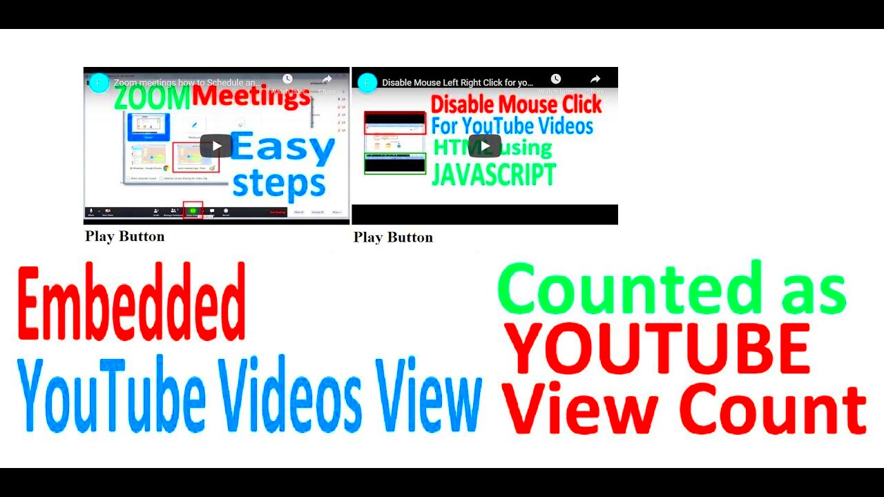Embed YouTube Video counted as YouTube View count  YouTube