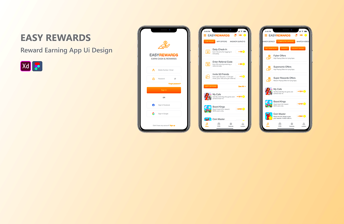 Reward Earning App Ui Design  Behance