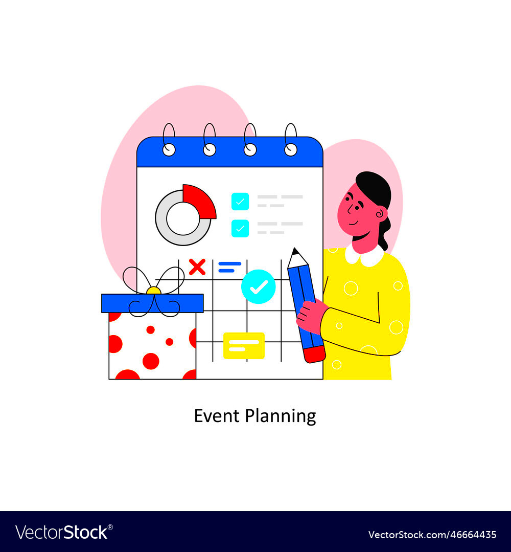 Event planning flat style design Royalty Free Vector Image