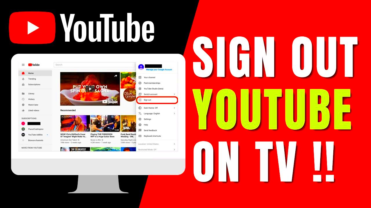 How to Sign Out YouTube on TV   YouTube