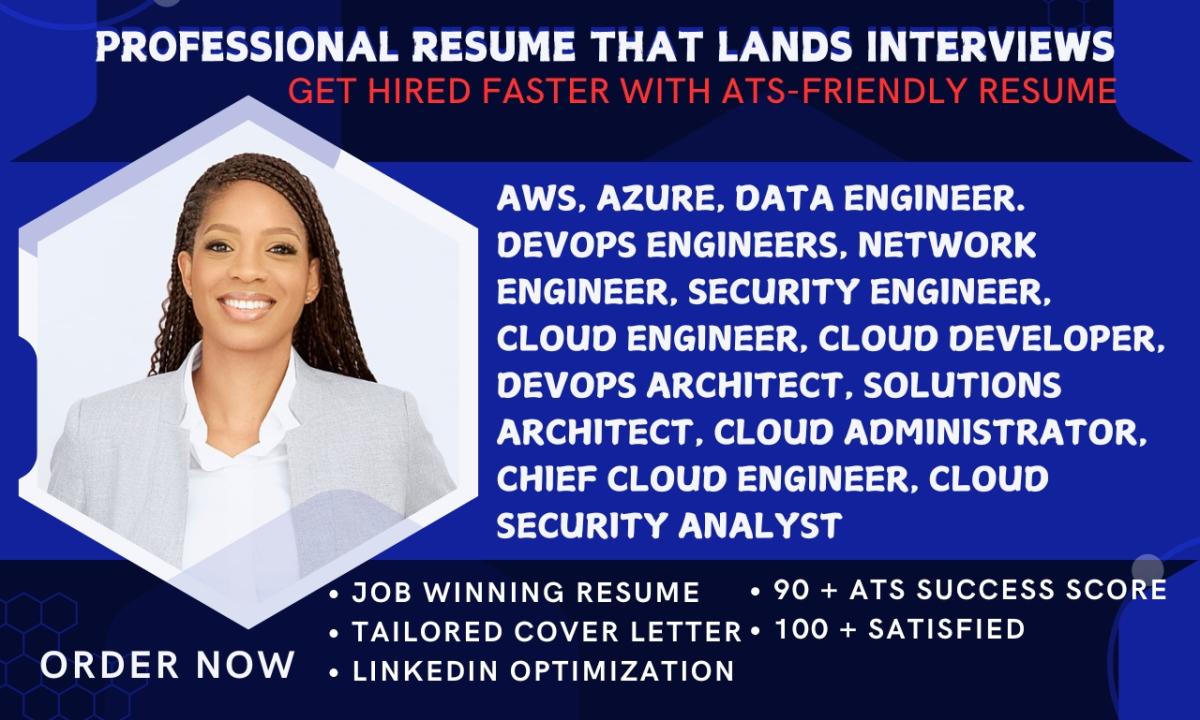 I Will Create an ATS Optimized Resume and Cover Letter for Cloud Engineers: AWS, DevOps, Azure