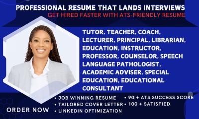 I Will Craft a Professional ATS Resume for Educators